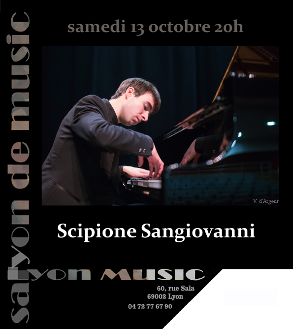 samedi 13 octobre 20h concert de Scipione SANGIOVANNI, piano